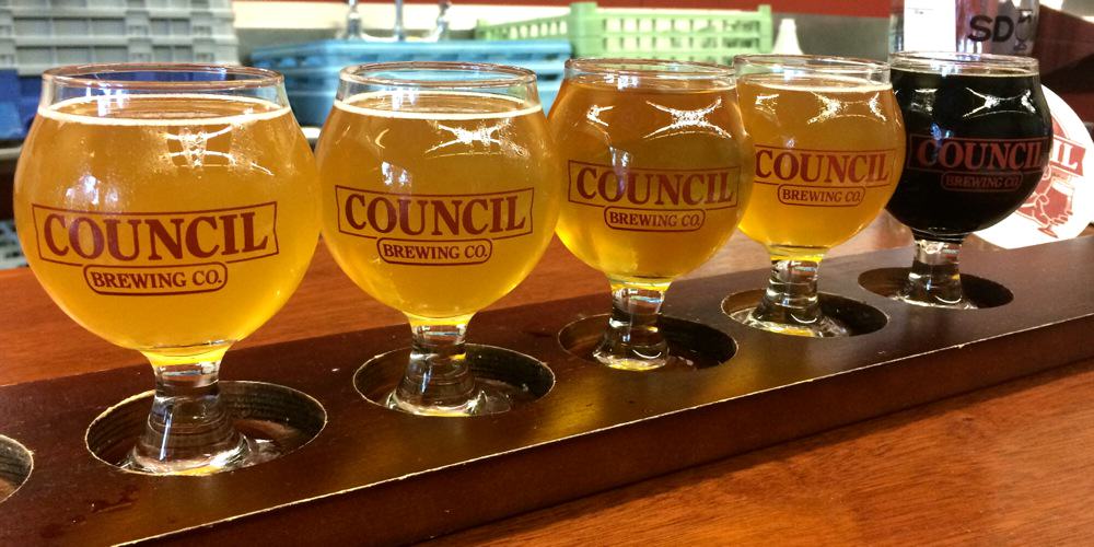 Council Brewing Beer Flight